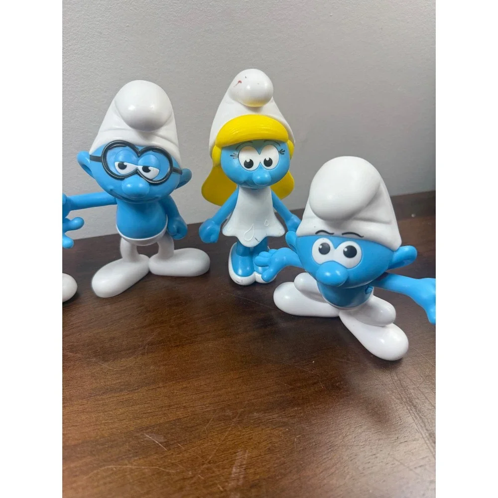 Smurfs Figure Lot of 5 Smurfette Brainy Smurf Blue Burger King Collectibles